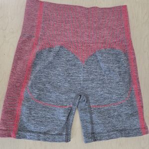 Gymshark Red and Gray Bike Shorts